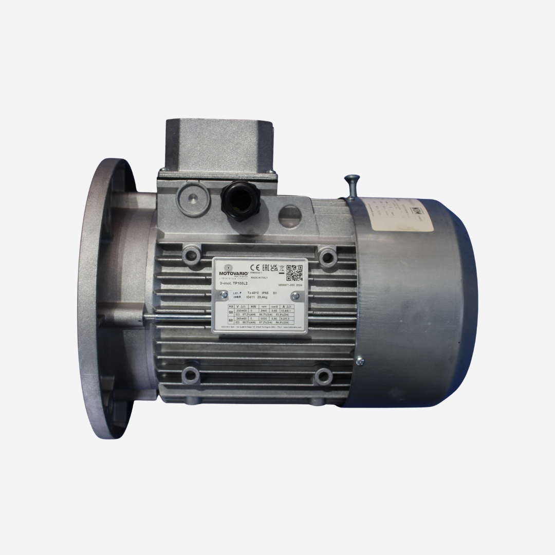 Motor Motovario FRAME 90L 2.2 kW 3450 RPM Trifásico 265/460V 60Hz para aplicaciones industriales de alto rendimiento y eficiencia energética.